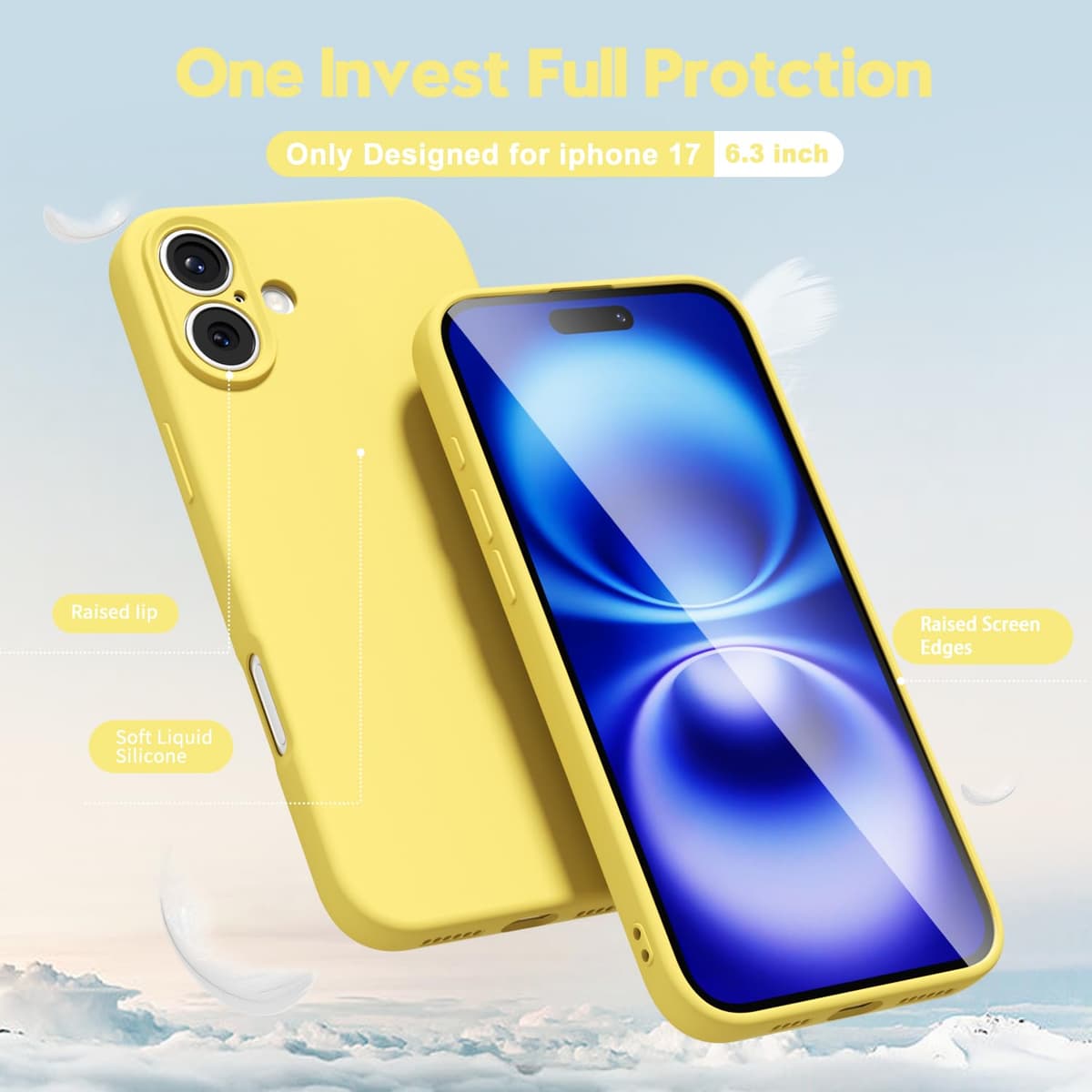 oakxco for iPhone 17 Pro Max Phone Case Liquid Silicone, Cute Thin Slim Grip Soft Rubber Gel for Women Men, Smooth Matte TPU Plain Solid Color Girly Simple Case with Camera Cover, Light Pink — view 1204