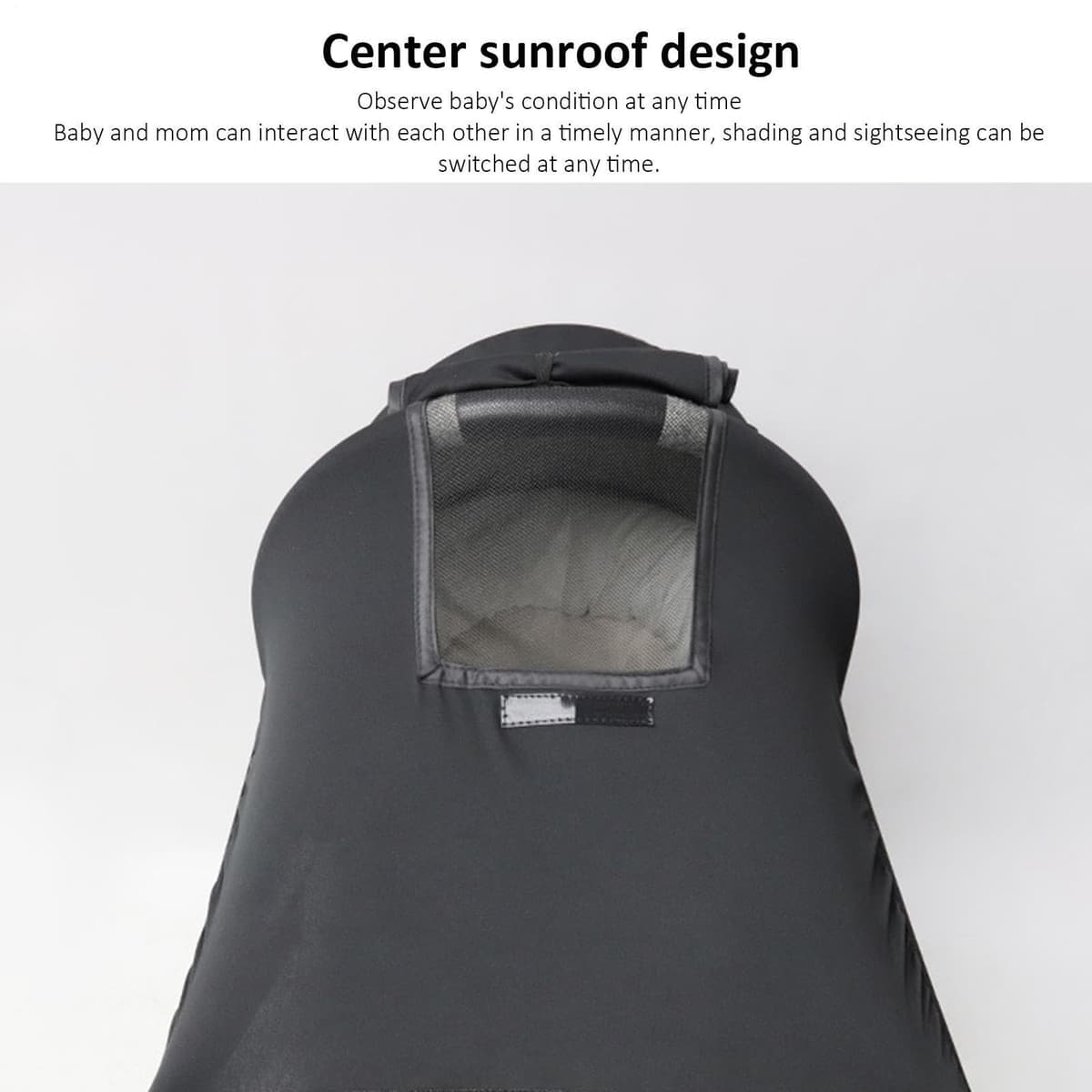 Stroller Cover for Sun - Breathable Hot Weather Net, Foldable Adjustable Shade, UV Protective Universal Cotton Canopy, Naptime Shielding Mesh - for Beach Trip Park Jogging Outing — view 2