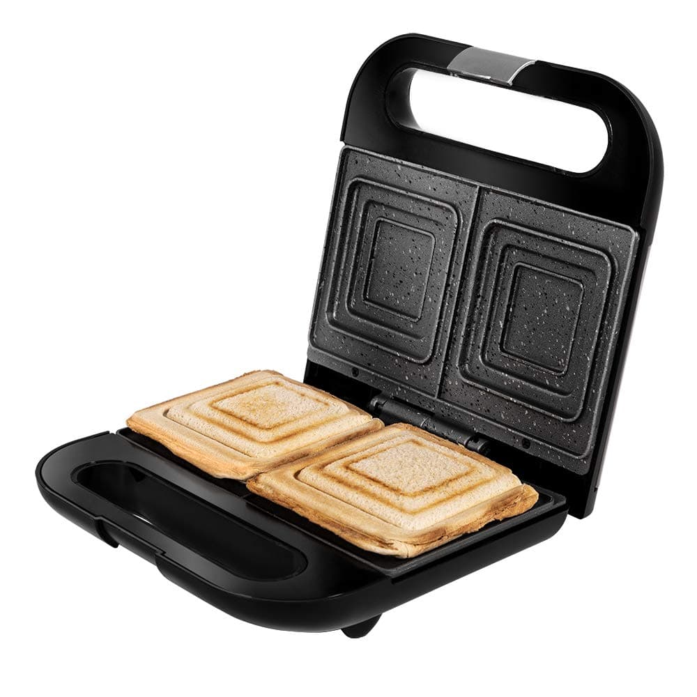 Cecotec Sandwich Maker with Non-Stick Coating Rock'nToast Square. 750 W, Stone Coating, Capacity for 2 Sandwiches and Grill Surface, Cold Touch Handle, Cable Catcher — view 11