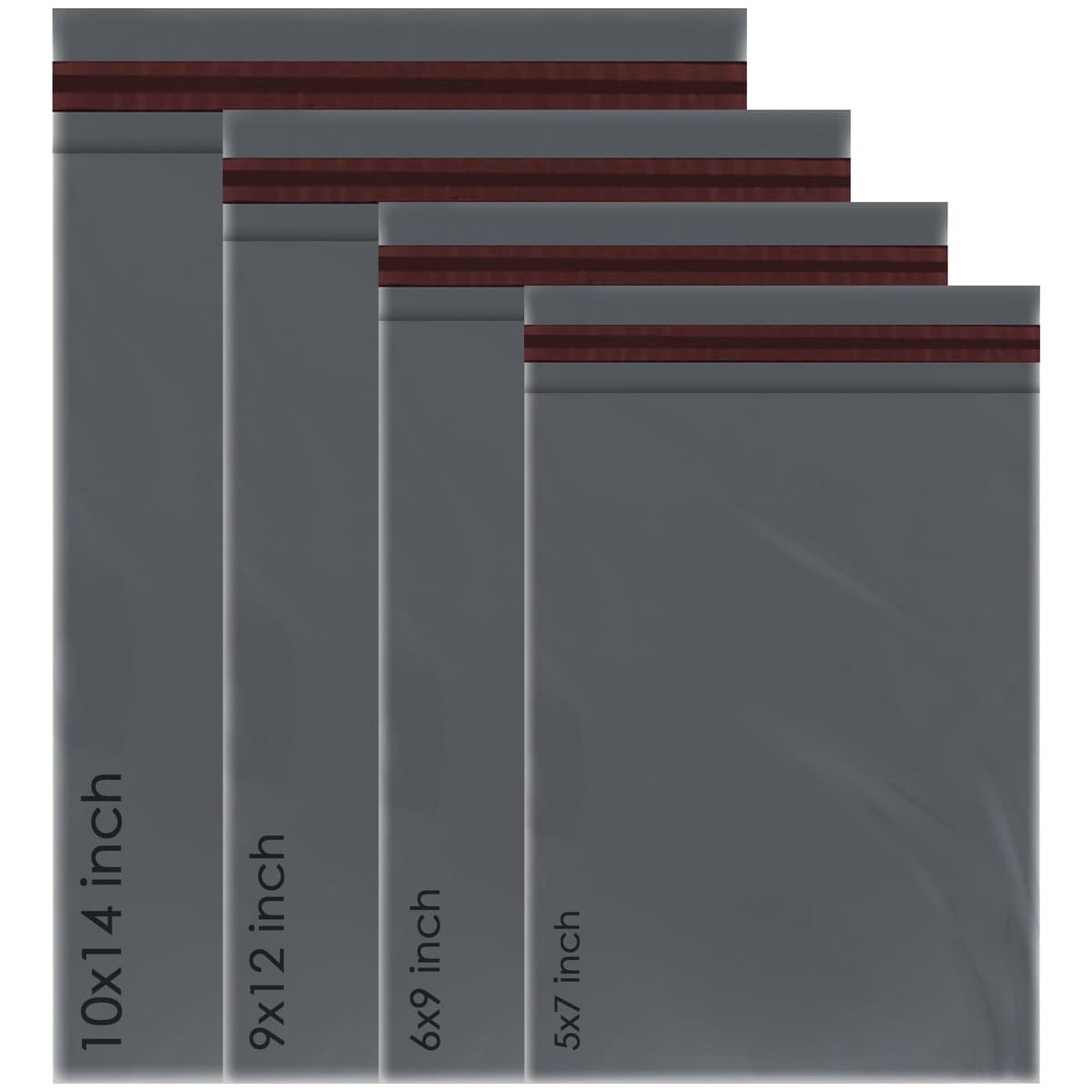 50 Mixed Grey Mailing Poly Postal Self Seal Bags 5 Sizes 10 from Each iSOUL Small to Large Postage Packaging Assorted Mailers Posting Shipping Post Parcels Package Bags (Grey, 5 Size 50) — view 17