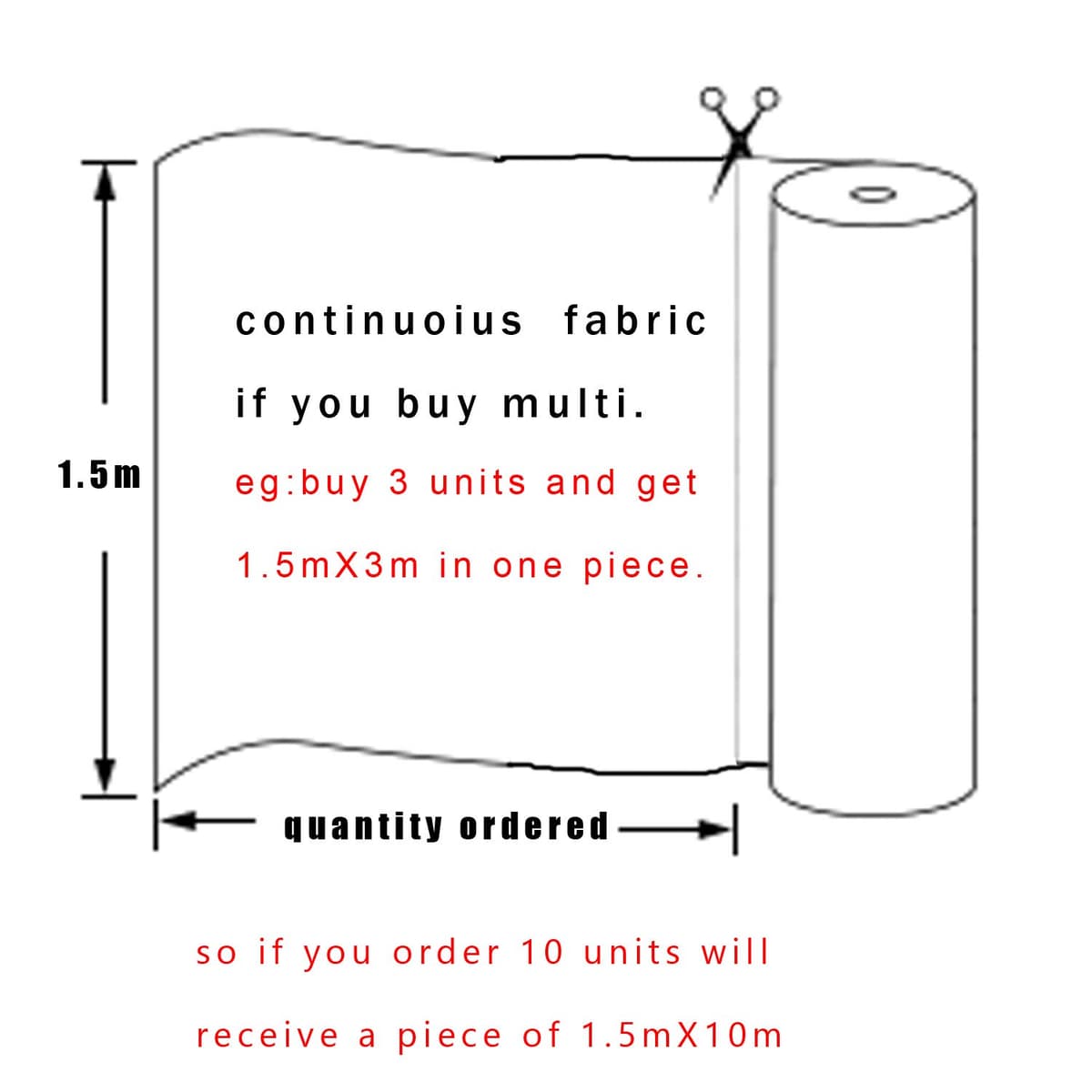 Megachest Wedding Voile Fabric 58 Inches Wide 50 Meters Long (Black, 50 Meters Long) — view 3