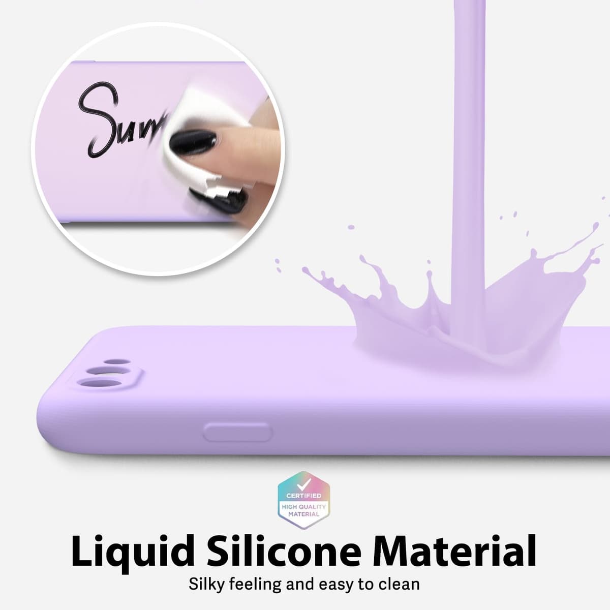 oakxco for iPhone 17 Pro Max Phone Case Liquid Silicone, Cute Thin Slim Grip Soft Rubber Gel for Women Men, Smooth Matte TPU Plain Solid Color Girly Simple Case with Camera Cover, Light Pink — view 1435