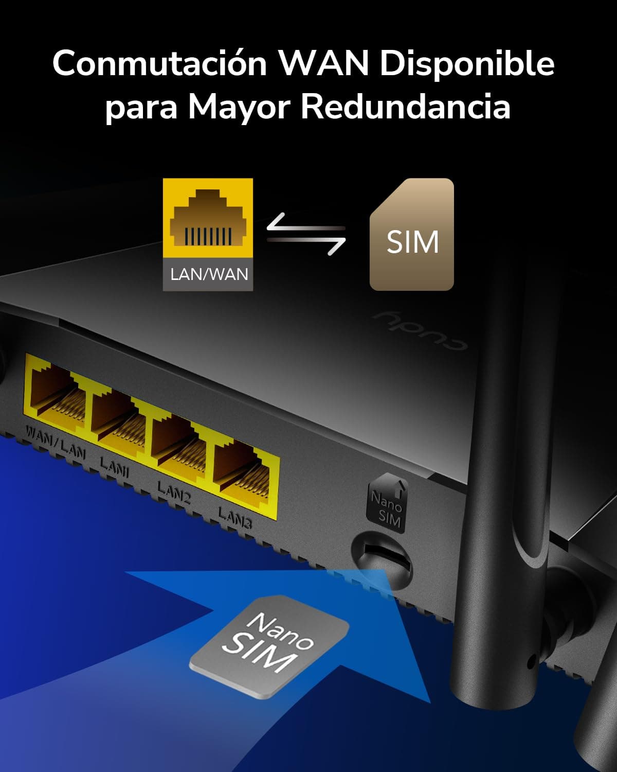 Cudy New LT400 Router 4G LTE WiFi 300Mbps, Compatible con Todos los operadores, FDD y TDD, Qualcomm en el Interior, sin Necesidad de configuración, VPN, DDNS — view 4