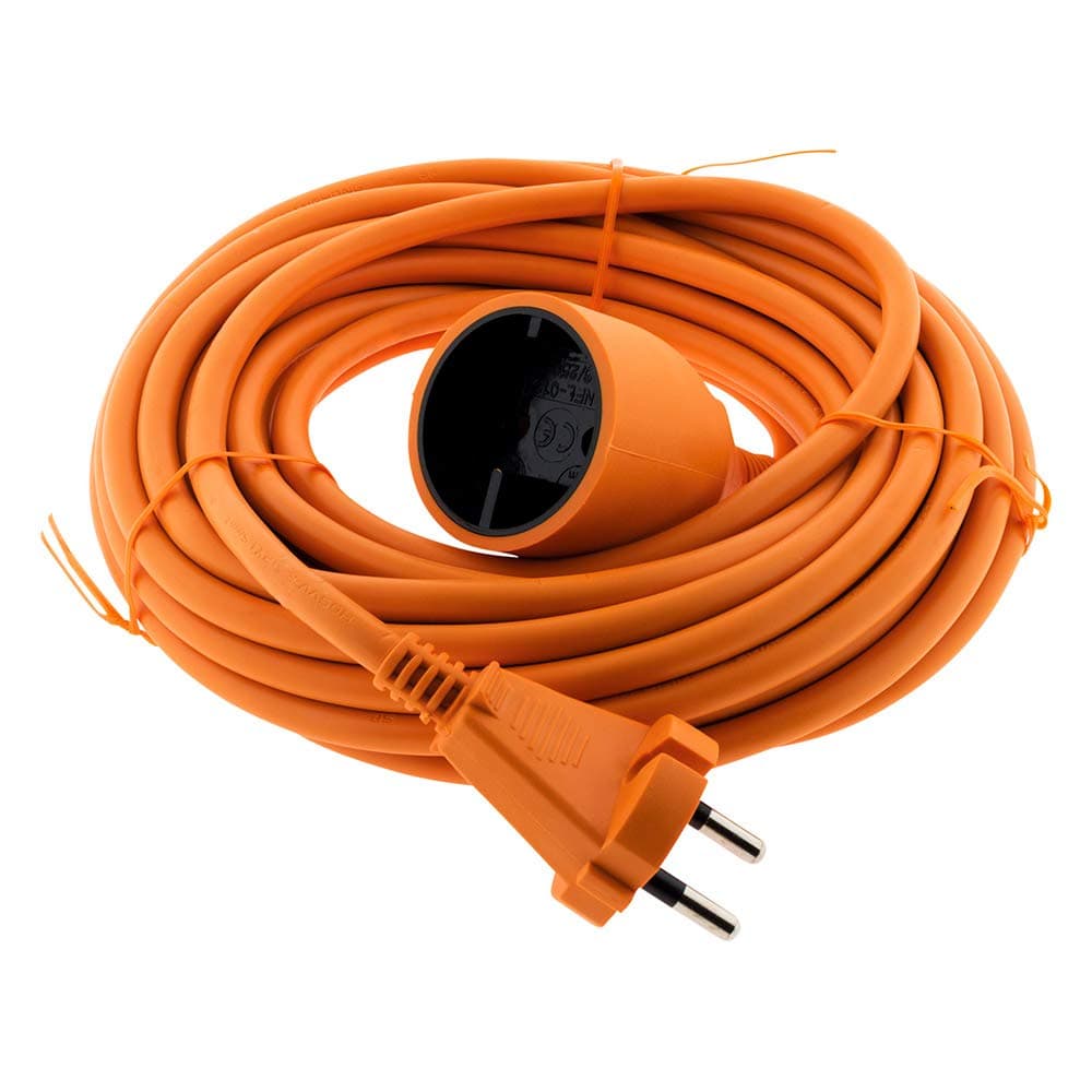Zenitech - Alargador de Corriente 16A HO5VV-F 2x1,5mm² 3680W / 230V - Ideal para Cortacéspedes y Barbacoas - Resistente a Condiciones Exteriores - Conforme a Normas NF y CE - Naranja - Longitud 25m — view 7