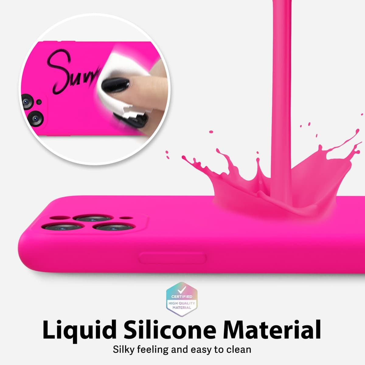 oakxco for iPhone 17 Pro Max Phone Case Liquid Silicone, Cute Thin Slim Grip Soft Rubber Gel for Women Men, Smooth Matte TPU Plain Solid Color Girly Simple Case with Camera Cover, Light Pink — view 561