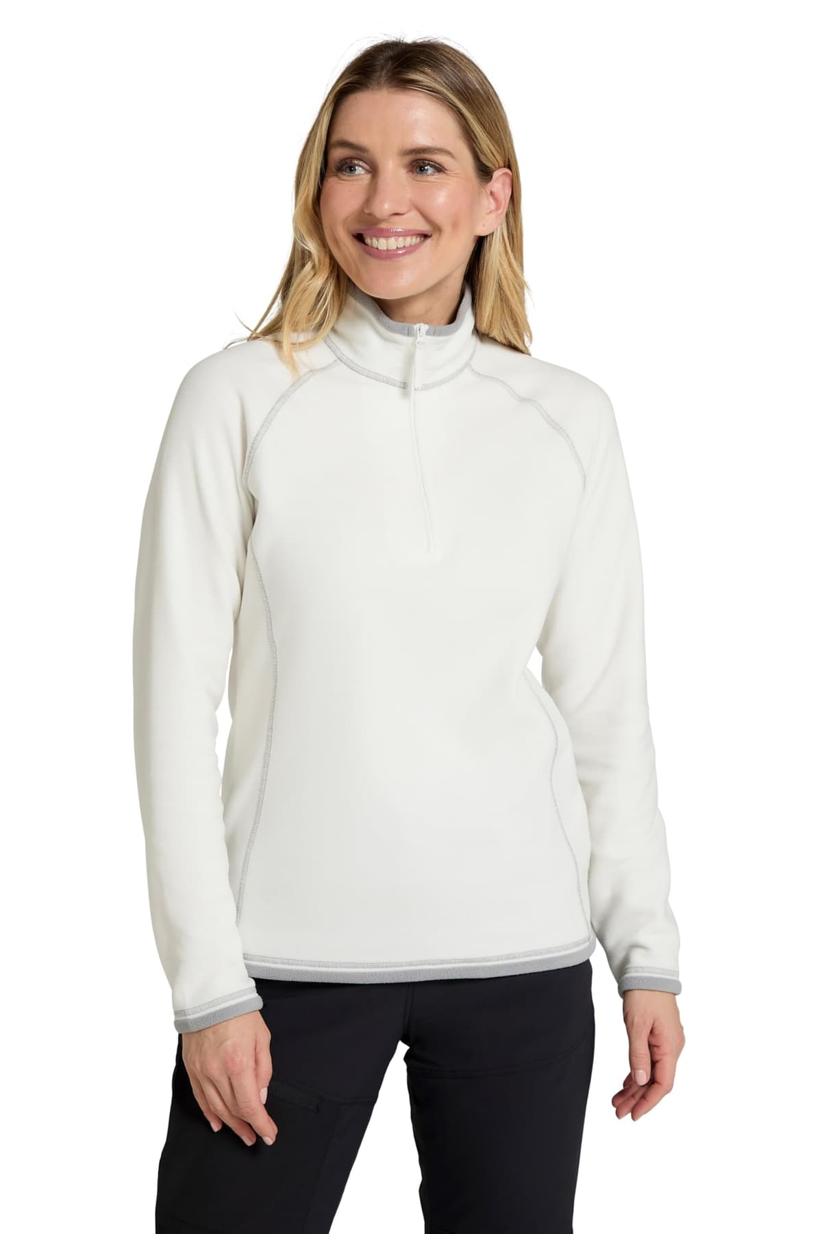 Mountain Warehouse Montana Womens Microfleece Breathable Ladies Sweater, Quick Drying Pullover, Warm Fleece Jacket, Half Zip - Anti-Pill, Lightweight, Purple, Medium