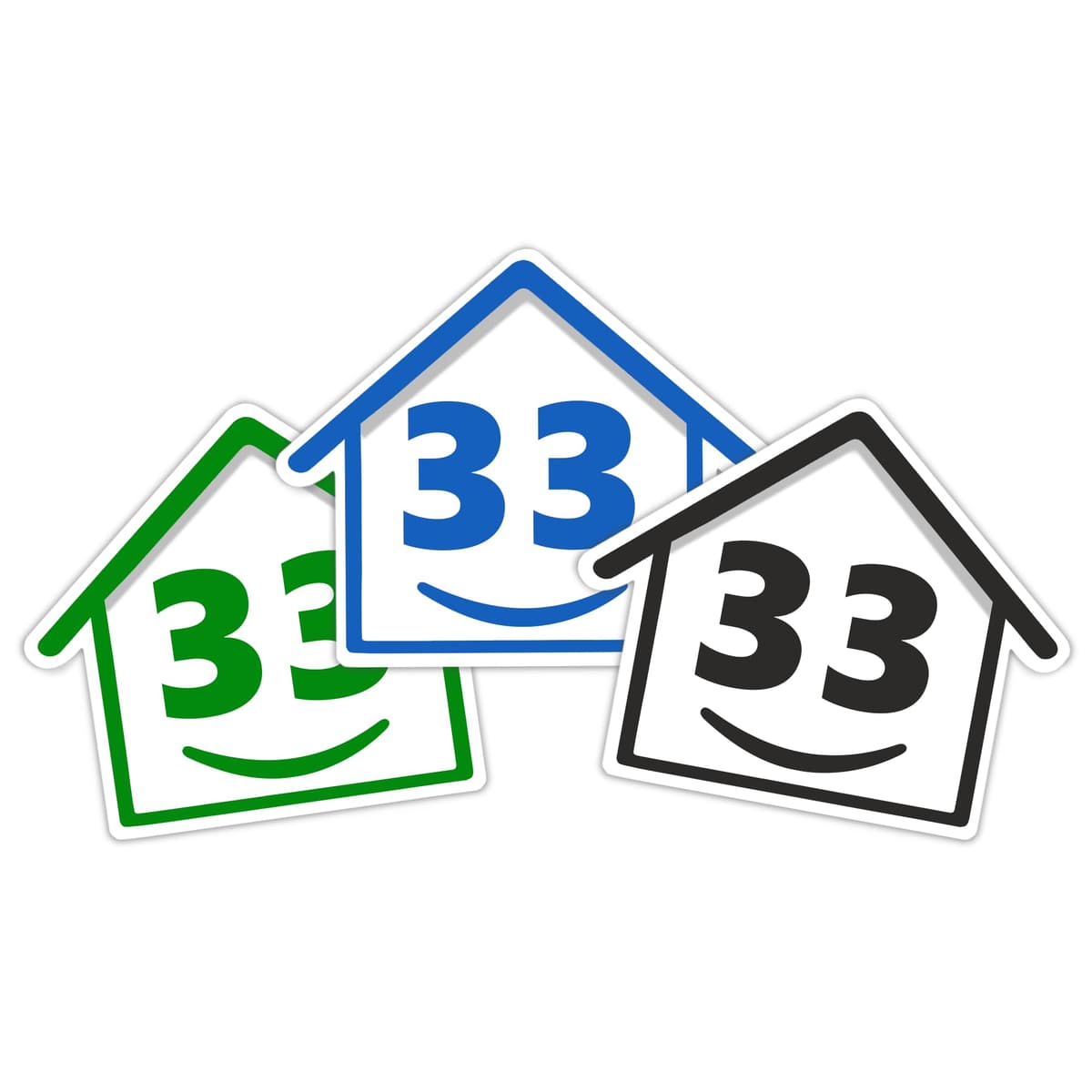 3 x Bin Numbers for Wheelie Bins, 1-99, 15cm ‘Happy House’ Colour Design Dustbin Stickers, Easy Application Stick On Number Stickers - Weatherproof Self Adhesive Vinyl – Blue, Black and Green (1) — view 55