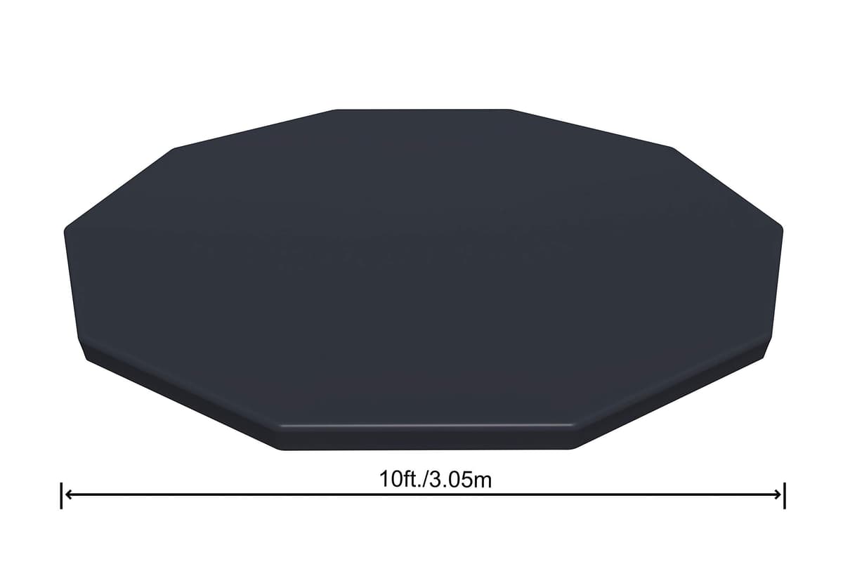 Bestway 58036-19 Flowclear Swimming Pool Cover for Steel Pro Max Round Pools, 10 ft, Black — view 3