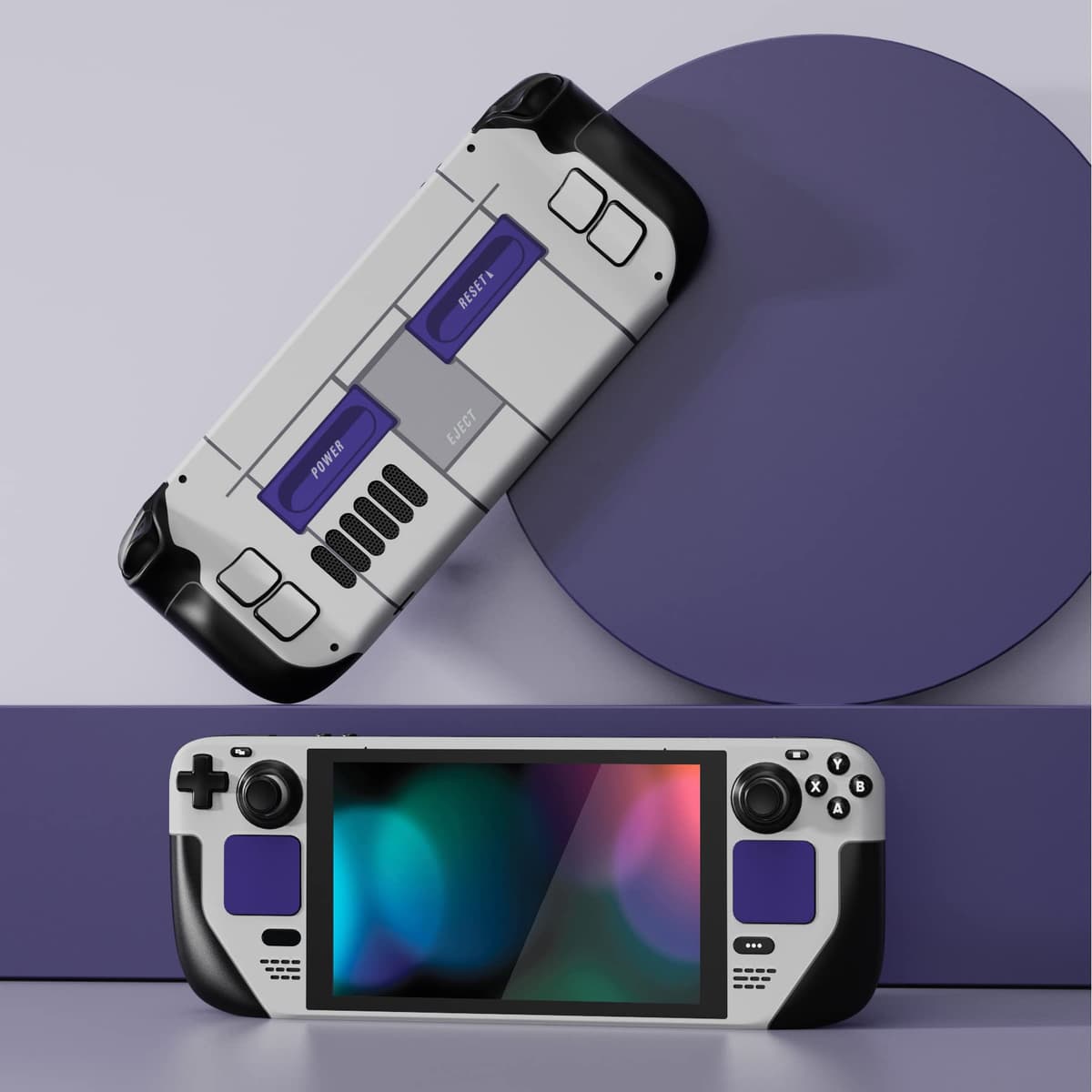 playvital Full Set Protective Skin Decal for Steam Deck LCD, Custom Stickers Vinyl Cover for Steam Deck OLED - Classics SNES Style — view 4