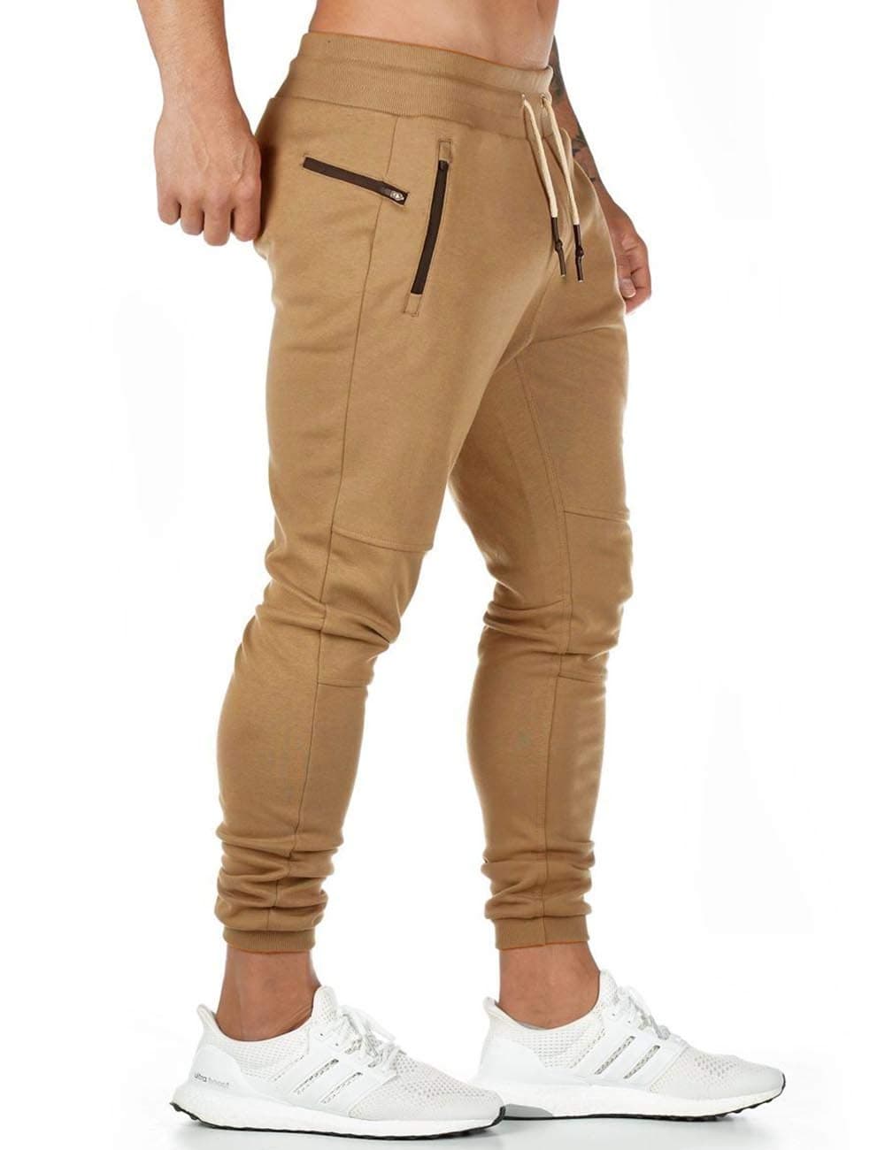 SOMTHRON Hombre Pantalón Cinturón de Cintura elástico Pantalones de chándal de algodón Largo Jogging Pantalones de Carga Deportiva de Talla Grande Jogger Slim Fit Pantalones — view 8