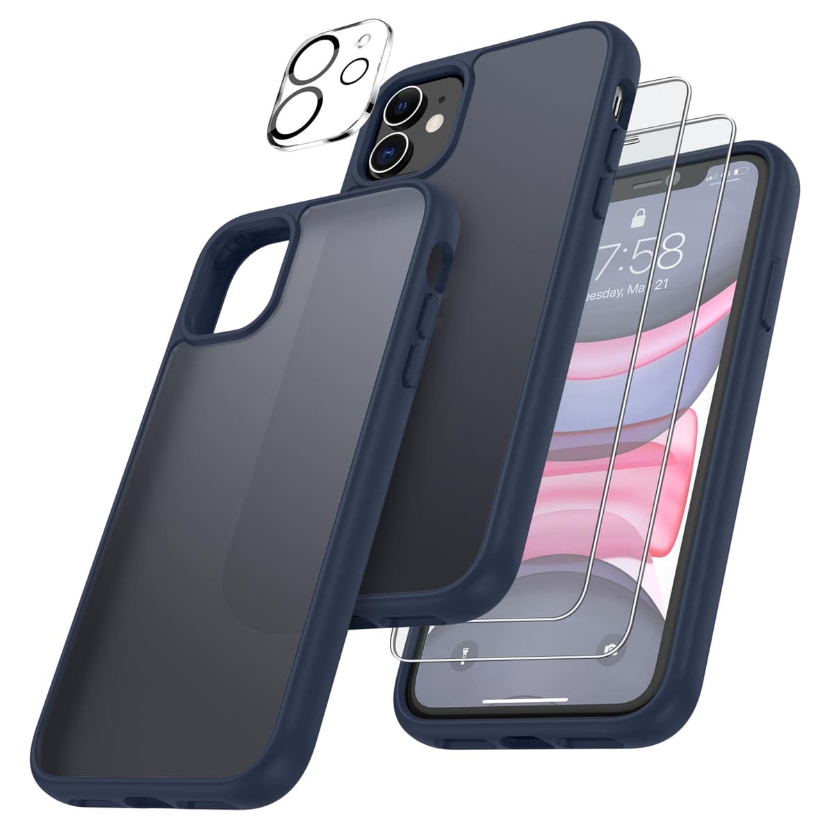 FLLAO 4 en 1 Funda para iPhone 15 con 2 Protector Pantalla y 1 Protector Lente Cámara, [Almohadilla de Aire integrada] Antigolpes Antiarañazos Carcasa 6,1 Pulgadas, Transparente — view 111