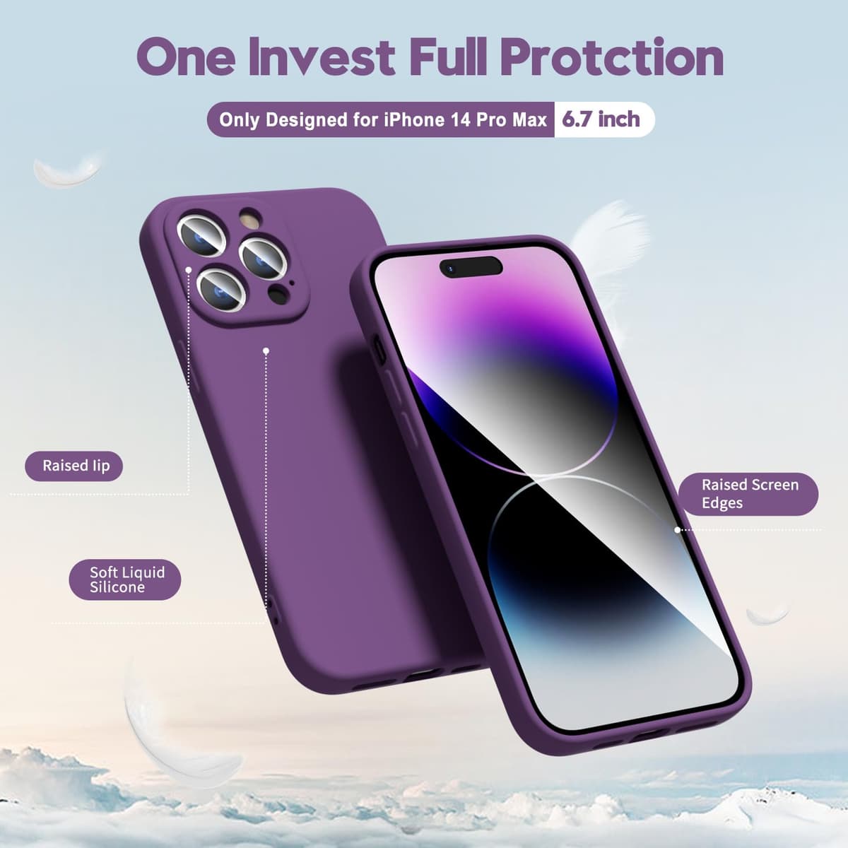 oakxco for iPhone 17 Pro Max Phone Case Liquid Silicone, Cute Thin Slim Grip Soft Rubber Gel for Women Men, Smooth Matte TPU Plain Solid Color Girly Simple Case with Camera Cover, Light Pink — view 908