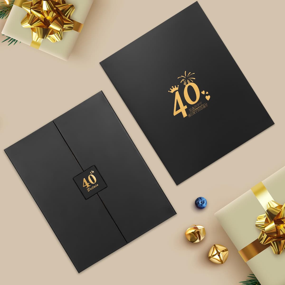 Born in 1986 UK 40th Birthday Gift Set with 3 Vintage Posters – Tri-Fold Birth Year Timeline, Dual-Fold Childhood Memories & Bonus Blank Greeting Card for Personal Messages, Retro Party Decorations — view 5