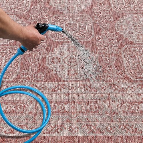 Keen Home Design Terrace Outdoor Area Rug - 5x8 Washable Indoor/Outdoor Rug for Patio, Kitchen, Balcony, Beach, Garden, Deck and Porch, Size: 5'3"x7'7" — view 4