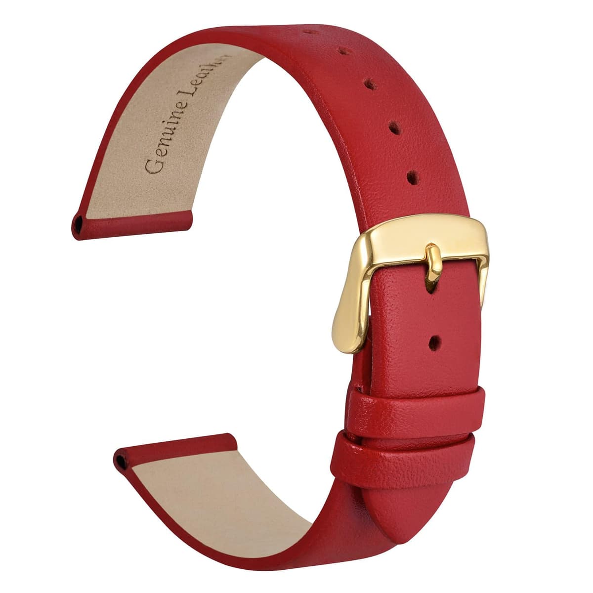 WOCCI Elegant Watch Straps, Genuine Leather Replacement Bands, Stainless Steel Buckle, 8mm 10mm 13mm 12mm 14mm 16mm 18mm 20mm 22mm — view 46
