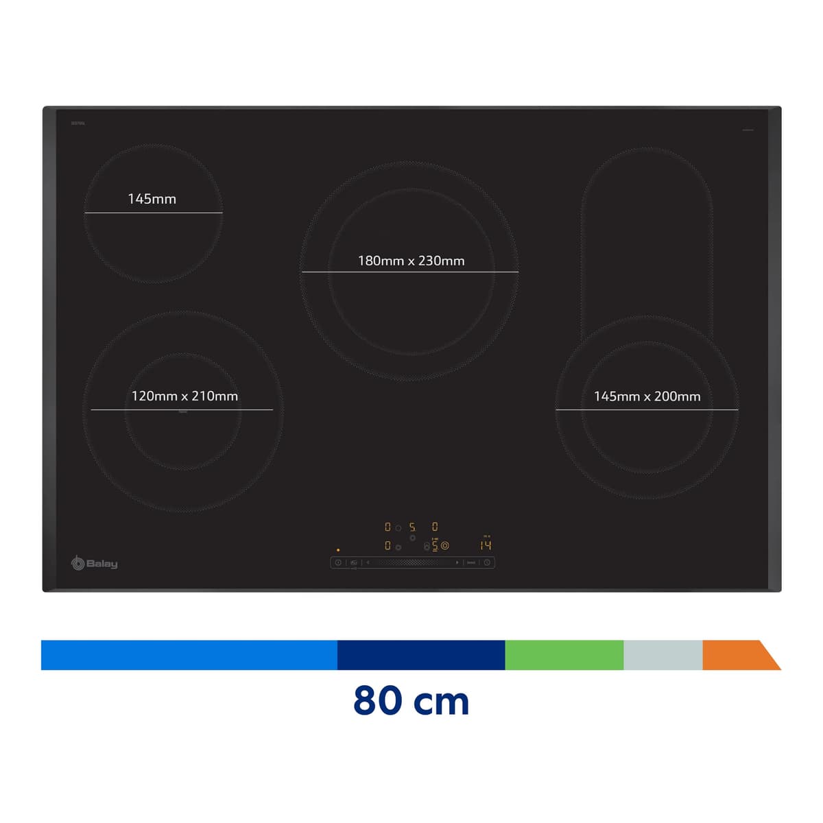 Balay - Placa vitrocerámica, 4 zonas de cocción, Control deslizante, Boost, negro, 3EB786LQ — view 2