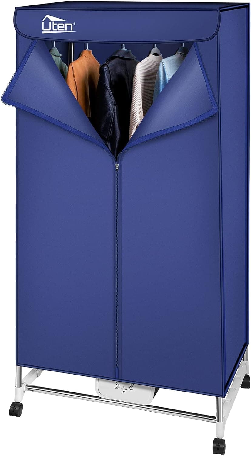 Uten Secadora de Ropa Eléctrica Portátil 1.7m, 1500W Secadora Plegable, Instalación y Almacenamiento Rápido, Capacidad de 15kg, Temporizador de 180 Min y Función de Calefacción PTC, Reducción de Ruido — view 12