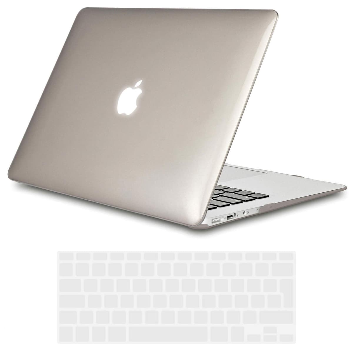 TECOOL Case compatible with MacBook Air M1 & MacBook Air 13 inch Retina 2020 2019 2018 (A2337 A2179 A1932), Plastic Snap On Hard Shell Cover & UK EU Keyboard Protector, Crystal Clear (Glossy) — view 97