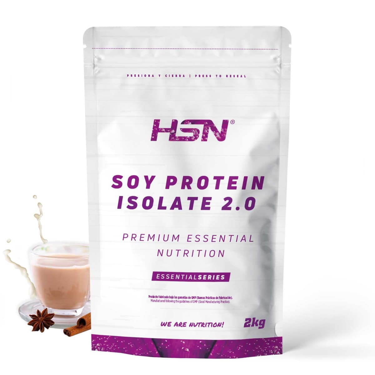 Proteína de Soja Aislada de HSN | Sabor Bombón de Chocolate y Avellanas 2 Kg = 67 Tomas por Envase | 100% Vegana | Soy Protein Isolate | No-GMO, Sin Gluten — view 11