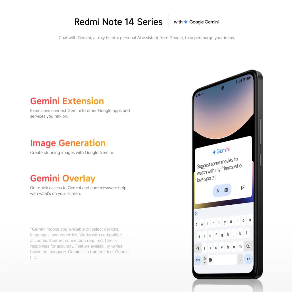 Xiaomi Redmi Note 14 smartphone, 6+128GB, green, 108MP AI camera system, 5500mAh battery, 120Hz eye-care display, AI features (no charger included), 2 year Warranty — view 7