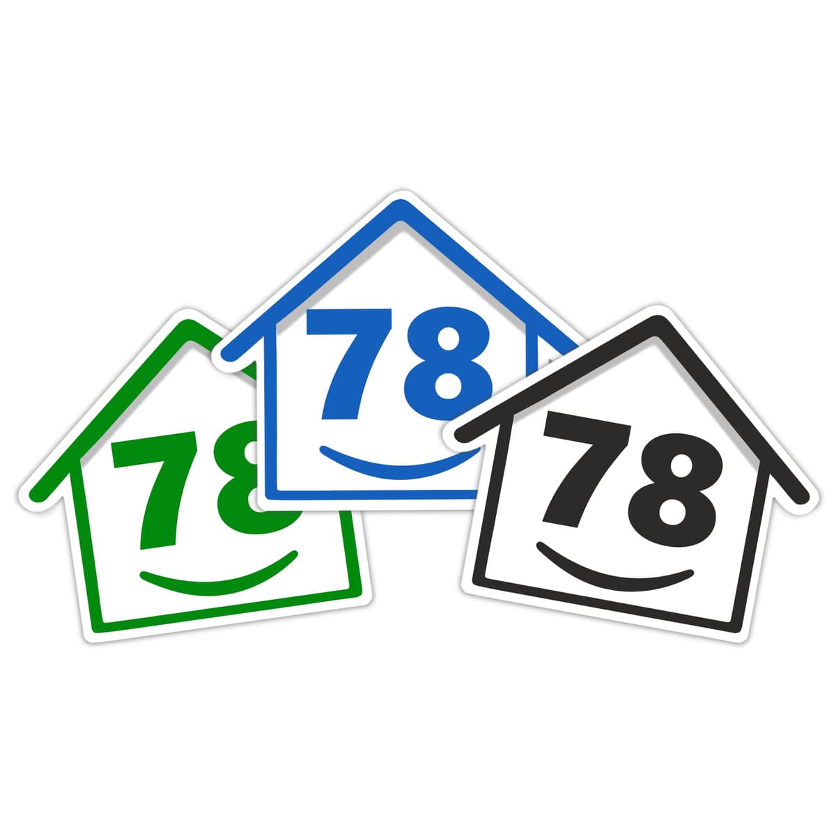 3 x Bin Numbers for Wheelie Bins, 1-99, 15cm ‘Happy House’ Colour Design Dustbin Stickers, Easy Application Stick On Number Stickers - Weatherproof Self Adhesive Vinyl – Blue, Black and Green (1) — view 57
