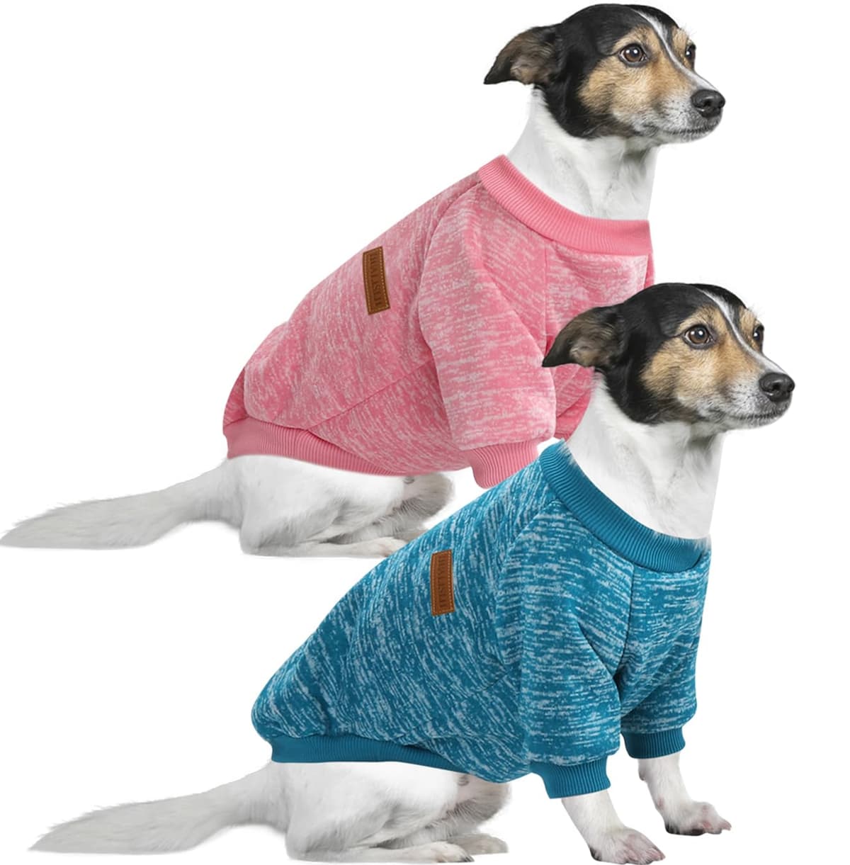 Dog Jumper Medium Chihuahua Jumper Christmas Sweater Fleece Inside Soft Cozy, Colour Vibrant Easy to Take On and Off (Pink+Grey, M) — view 10