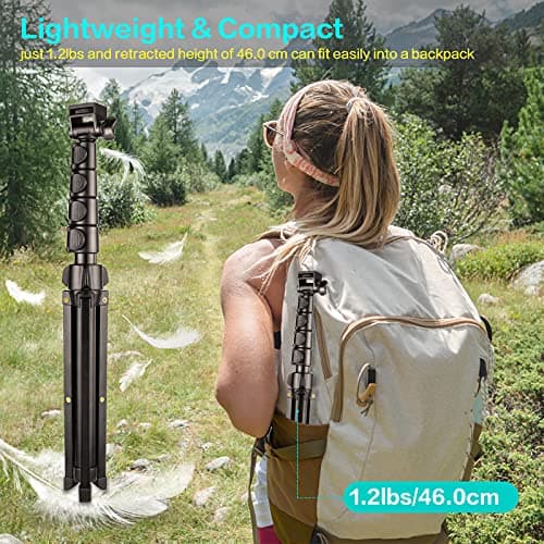 YOTOCversion 1.7 Meter/67 inch Phone Tripod Stand & Bluetooth Selfie Stick Tripod, Cellphone Tripod with Bluetooth Remote, Compatible with iPhone 16/15/14/13/12/12 pro/11/11pro/8 — view 5