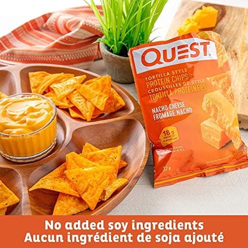 Quest Nutrition Nacho Cheese Flavour Tortilla Style Protein Chips, High Protein, Gluten Free, Baked, Not Fried, 1g Sugar, 5g Carbs, 8ct — view 6