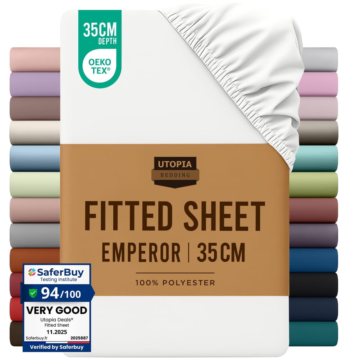 Utopia Bedding Fitted Sheet King, Grey - Deep Pocket 14 inch (35 cm) - Easy Care - OEKO-TEX Certified - Soft Brushed Microfibre Fabric - Shrinkage and Fade Resistant - Bottom Sheet — view 112