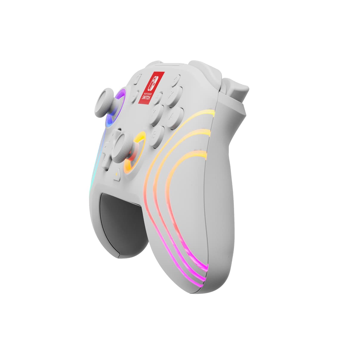 PDP Afterglow Wave Wireless Pro Controller with Full Motion for Nintendo Switch, Nintendo Switch - OLED Model, 8 RGB LED Lighting Zones, 30 Foot Range, 20 Hour Rechargeable Battery White — view 7