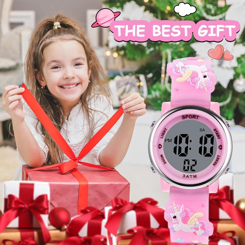 Vicloon Reloj Digital para Niños Niña, Luz Intermitente LED de 7 Colores Reloj de Pulsera Niña Multifunción, Reloj Unicornio Niña, Relojes Niñas Niños Digital para Niños de 3 a 12 años — view 6