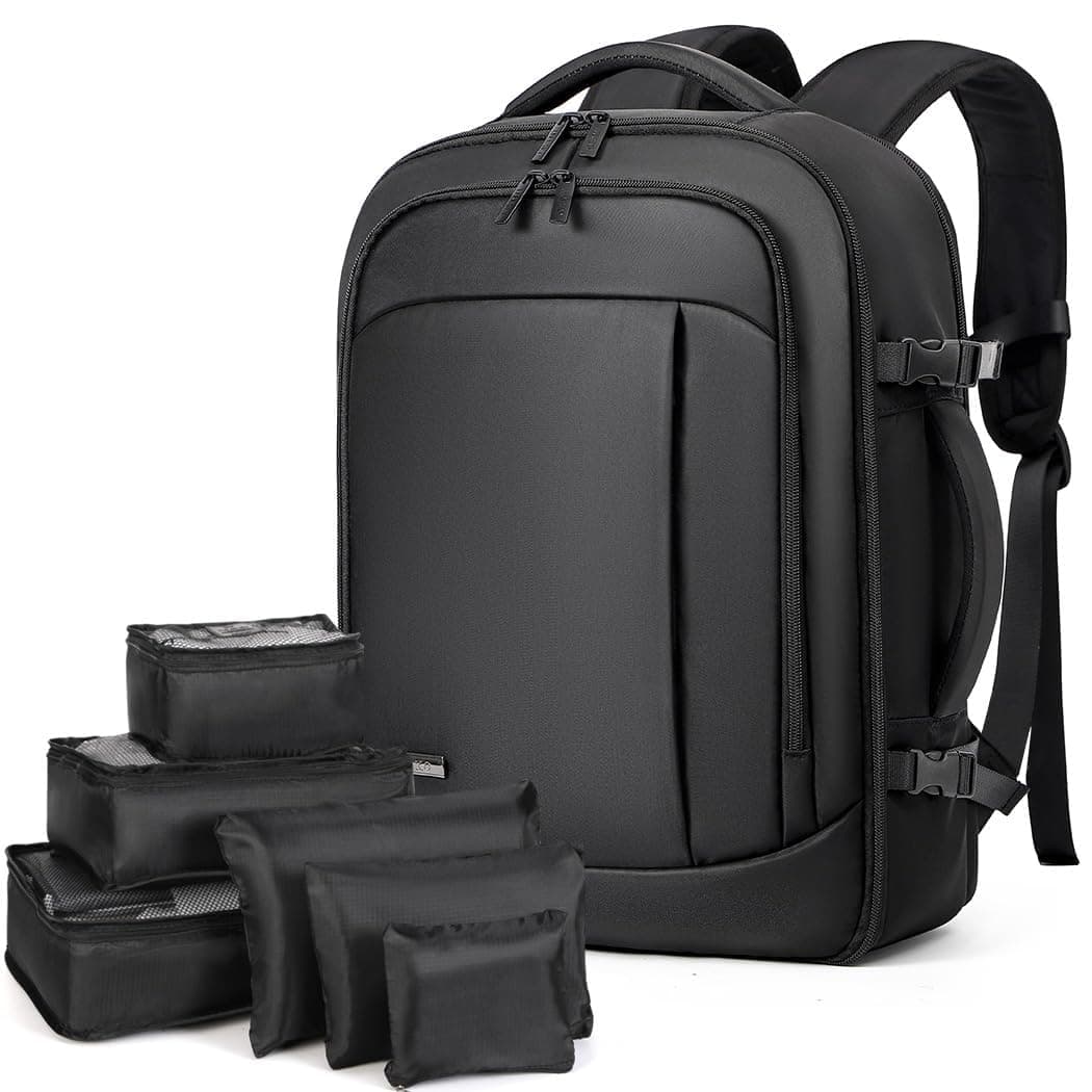 Lekespring Mochila de Viaje para Cabina de Avión 40x20x25 (20L), con Compartimento Húmedo y 6 Bolsas Organizadoras - Negocios y Escuela - Negro — view 18