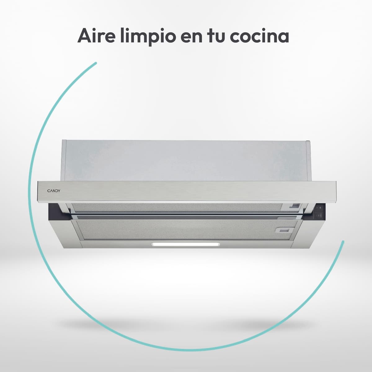 Candy CBT6130/3X, Campana Telescópica 60 CM, 2 Niveles de Potencia, 125W, 264M3/H, Filtros de Carbono, Panel Aluminio Antigrasa, Iluminación LED, 53/60DB, Acero Inoxidable — view 5