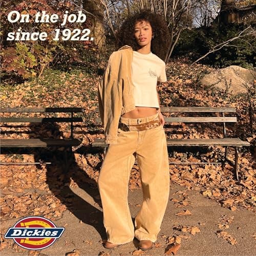 Dickies Womens Work Pants with Belt - Relaxed Fit Straight Leg High Waisted Carpenter Pants for Women with Utility Pockets, Dark Ivy, 32 — view 5