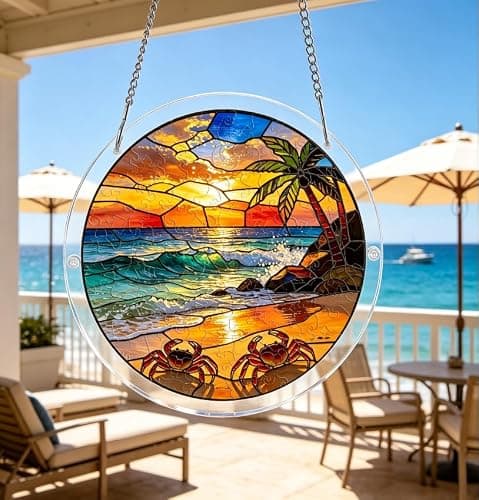 Haunted Halloween Night House, 83 Pieces 7.48 Inches, Acrylic Puzzle Suncatcher, Horror Holiday Suncatcher, Spooky Scene Design, Halloween Ornament