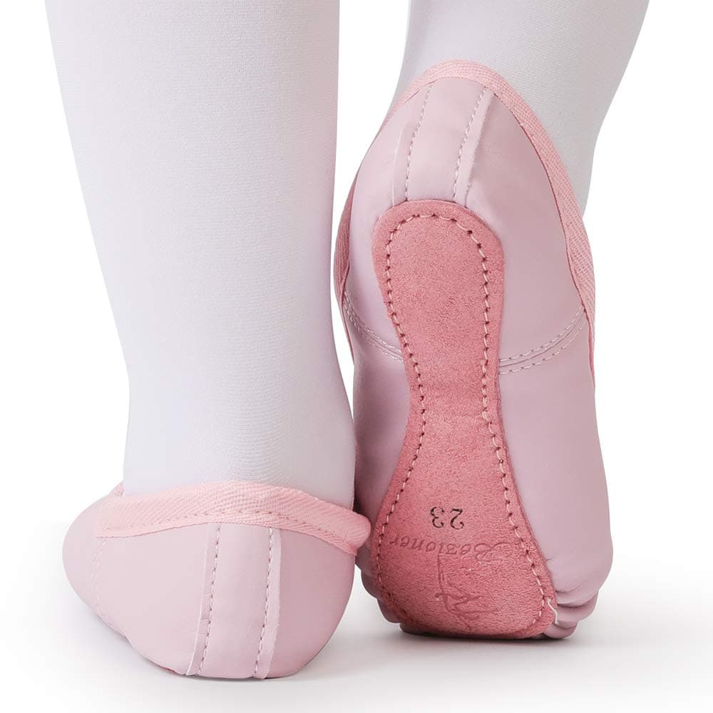 Bezioner Ballet Shoes Leather Ballet Flats Full Sole Dance Slippers for Girls Toddlers Women — view 3