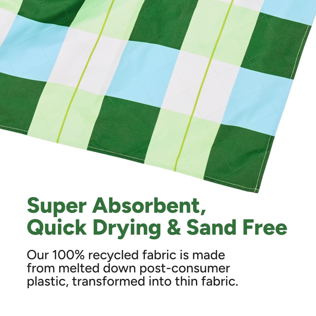 Dock & Bay Picnic Blanket - Quick Dry & Water Resistant - 100% Recycled Materials - Large (170x170cm) - Apple Tart — view 3