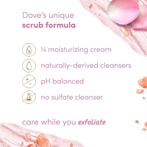 Dove Himalayan Salt & Rose Oil Body Scrub Exfoliates and Deeply Nourishes for Smooth, Radiant Skin 15 oz — view 3