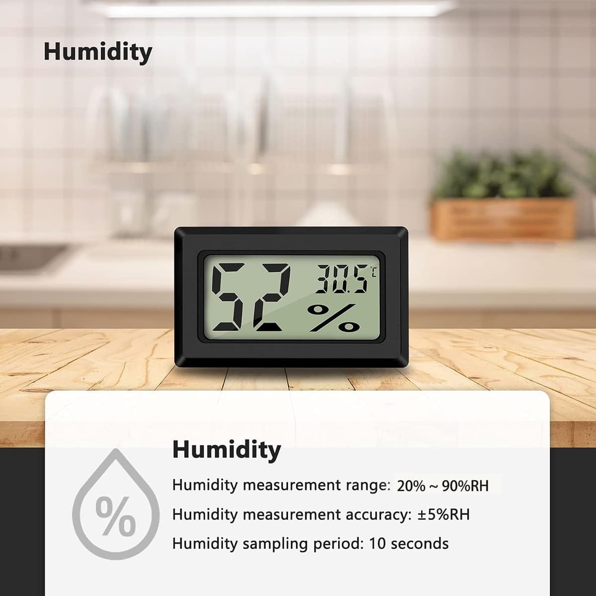 Thlevel Termómetro Interior del Higrómetro Digital Temperatura y Medidor de Humedad para la Sala Estar Invernadero Bodega Sótano Almacén 3PCS — view 4