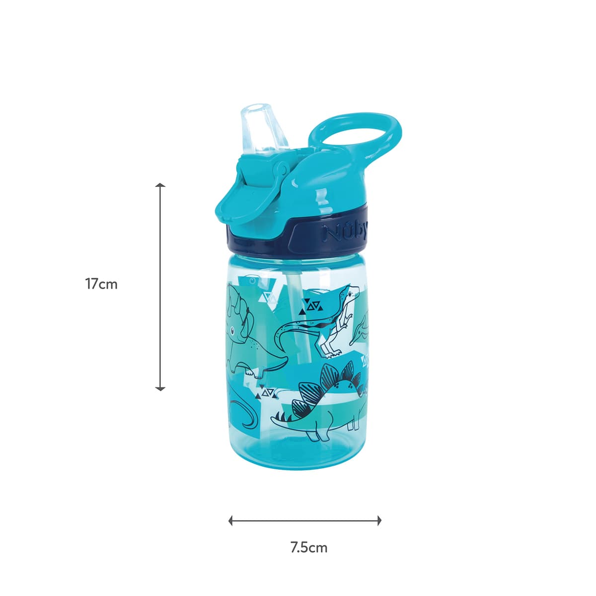 Nuby Incredible Gulp Water Bottle - No Spill Active Toddler Sippy Cup | 360ml / 12oz | Carry Handle | Dishwasher and Microwave Safe | Suitable Beaker for 18 Months Plus (Dinosaurs, Pack of 2) — view 5