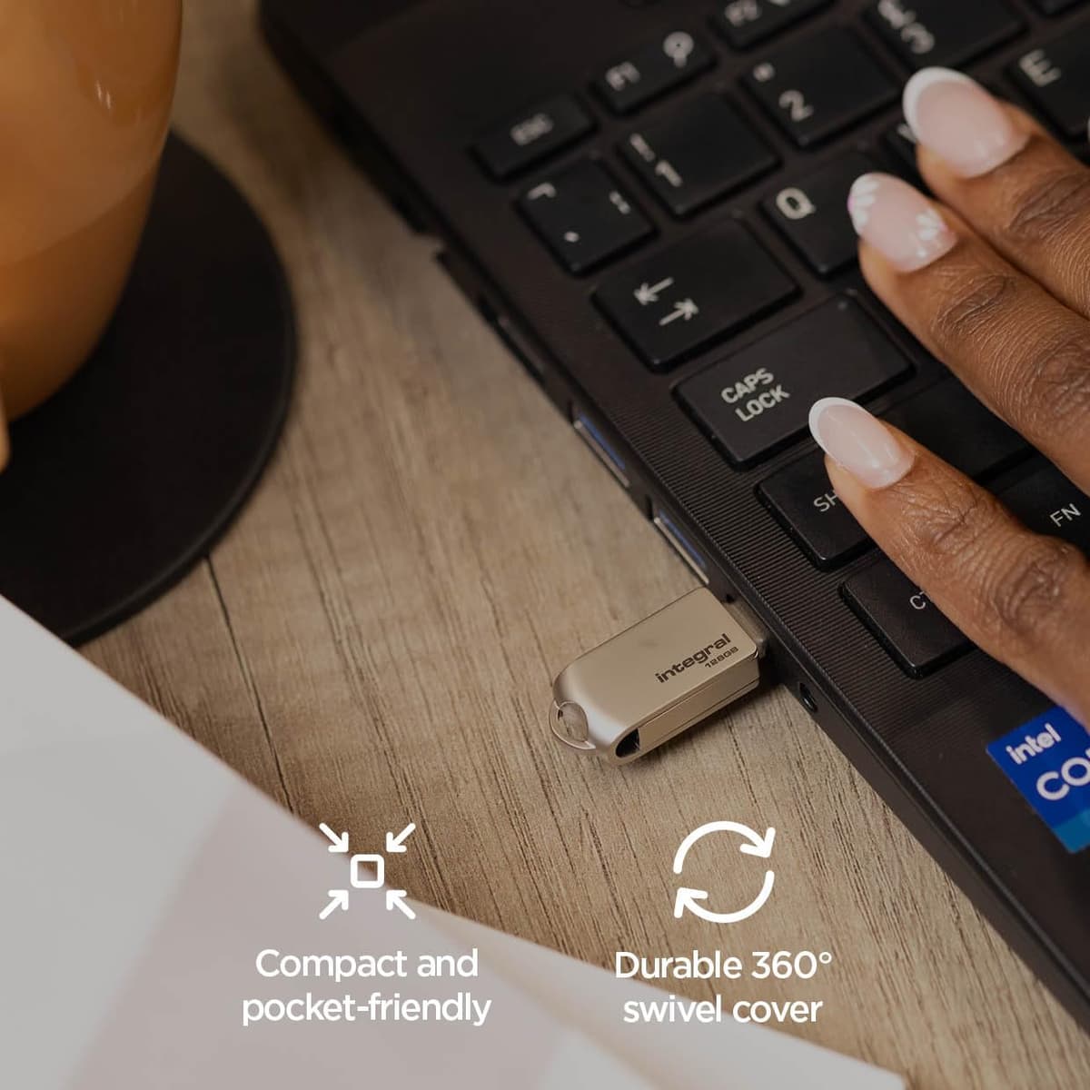 Integral 32GB 360-Dual USB 3.2 Gen 1 Type C and Type A Flash Drive with Solid Metal Casing, Fast Transfer Speeds and Simply Plug and PlayIPhone 15, 16 series, Macbook Pro/Air and Ipad Pro — view 3
