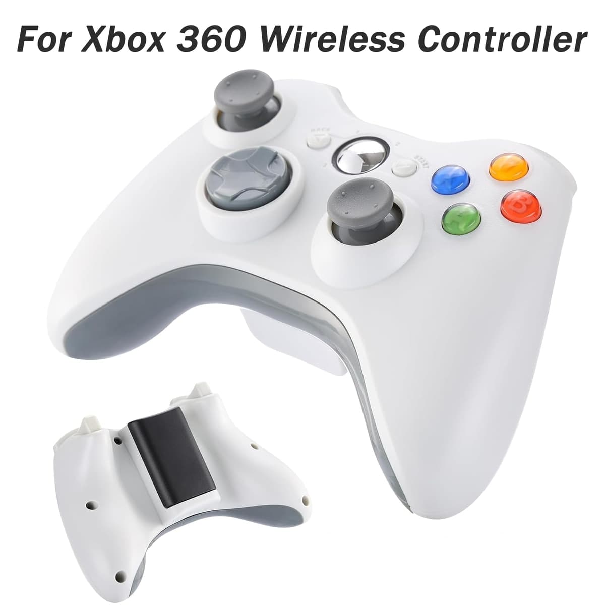 2 Pcs 360 Controller Battery Pack Cover Replacement for Microsoft Xbox 360 Wireless Controller for Xbox 360 Battery Pack Cover (White, Black) — view 3