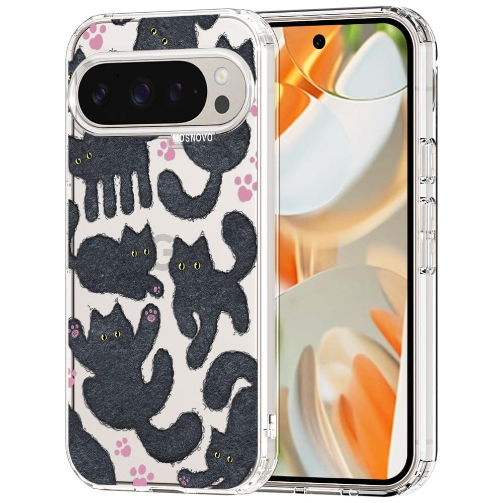 MOSNOVO Case for Google Pixel 9 & Pixel 9 Pro, [Buffertech 6.6ft Military-Grade Drop Protection] [Anti Peel Off Tech] Clear TPU Bumper Phone Case Cover Design - Eucalyptus — view 45