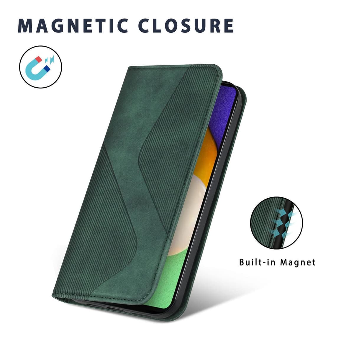 Funda para Samsung Galaxy A52 4G 5G / Galaxy A52s 5G, Funda Libro de Cuero con Ranura para Tarjeta, Wallet Flip Caso Carcasa para Samsung Galaxy A52 4G 5G / Galaxy A52s 5G (Verde) — view 5
