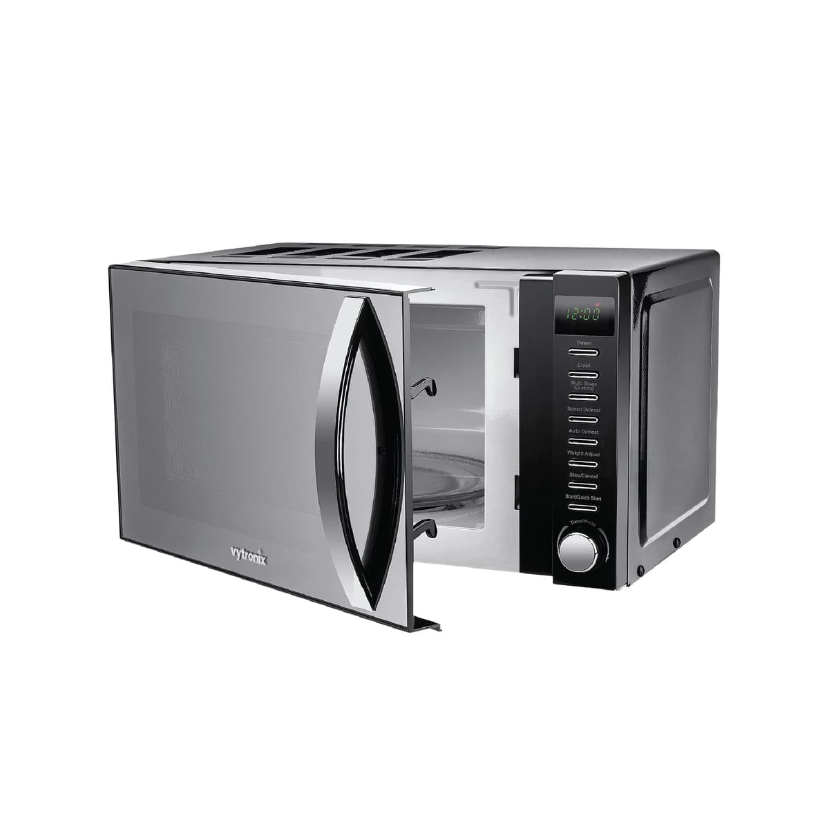 VYTRONIX VY-HMO800 800W Digital Microwave Oven | Freestanding Microwave with 6 Power Levels, Clock & Timer Function | Black Microwave with Mirrored Front, 20 Litre Capacity-hmo800 — view 2