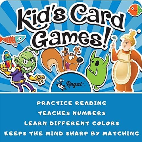 Regal Games Card Games for Kids - Go Fish, Crazy 8's, Old Maid, Slap Jack, Garbage Monster, War - Simple & Fun Classic Family Table Games - Games May Vary (6 Set) — view 4