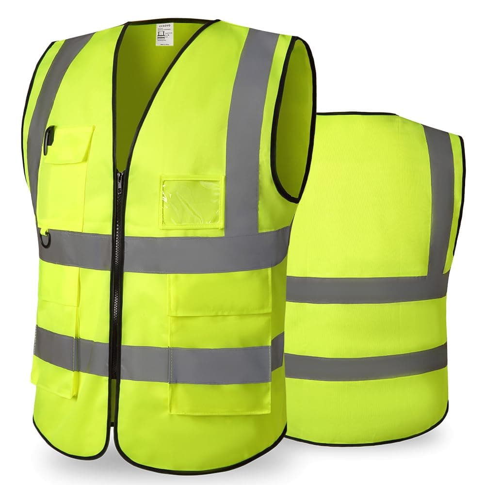 Hi Vis Vests for Women Men High Visibility Reflective Safety Vests Breathable With Pocket Zipper for Build Oudoor Work Meet ANSI/ISEA Standard