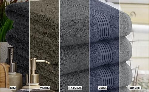 Utopia Towels Premium 100% Combed Ring Spun Cotton Bath Towels, Ultra Soft and Highly Absorbent, 27 by 54 inches, Large Bath Towels, 4 Pack, Grey — view 2