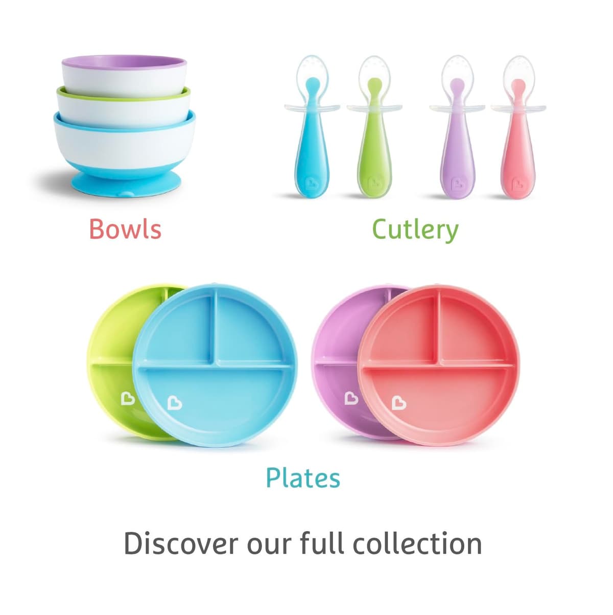 Munchkin Stay Put Baby Suction Bowl Set| Baby Bowls for Weaning| Baby Feeding Suction Dish Pack| for Babies & Toddlers 6 Months+|BPA Free Weaning Set for Babies| Microwave/Dishwasher Safe | 3 Pack — view 8