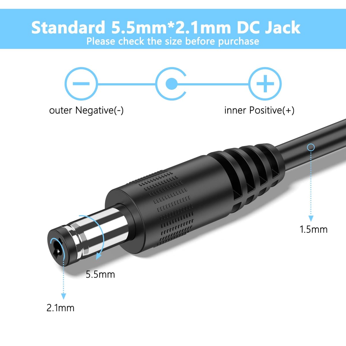 12V 2A Power Supply for LED Strip Lights, 100-240V AC to DC 12V Converter Adapter Driver Transformer, 24W UK Plug with 1.5M Cable, 5.5mm x 2.1mm Jack — view 4